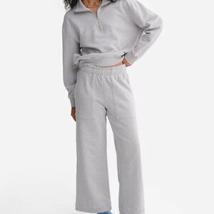 MATE THE LABEL SET Organic Fleece Sweatshirt and Wide leg